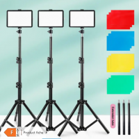 6182 ZOMEI 8-Inch Dimmable LED Photography Lighting Kit with 5600K USB Video Lights, 58-Inch Tripod Stand & Color Filters