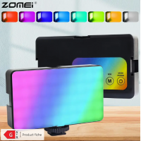 ZOMEI RGB Video Light - Portable LED Camera Light Panel, 0-360° Full Color, Rechargeable - 2712