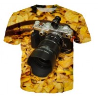 T-shirt 3D Camera Yellow Olympus PEN-F Print